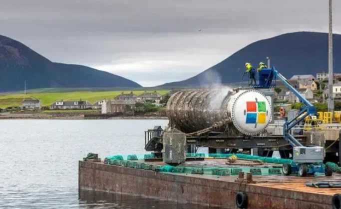 The underwater data center was retrieved from the seabed and cleaned The underwater data center was retrieved from the seabed and cleaned
