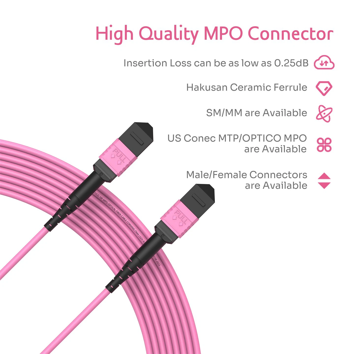 16F MPO-MPO Male Trunk Cable OM4